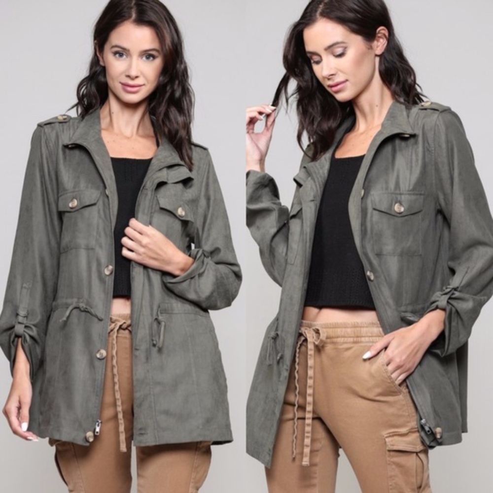 STACY Chic Olive Jacket - Picture 1 of 2